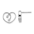 thumbnail image 1 of 925 Sterling Silver Diamond Heart Earrings Love, 1 of 7