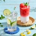 thumbnail image 2 of Lnrkai 6 Pcs Reusable Glass Straws Shatter Resistant, 7.9'' Clear Drinking Straw Dishwasher Safe with 2 Brushes for Summer Party Decor Smoothies Juice, 2 of 7