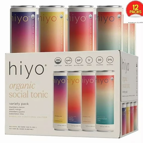 HIYO Organic Social Tonic 12 Pack, 12 fl oz