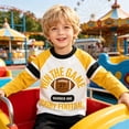 thumbnail image 5 of Wonitaaizi Toddler Baby Boy Clothes Long Sleeve Crew Neck Letters Pullover Sweatshirt Tops for Inafnt Boys (7-8 Years,Yellow), 5 of 7