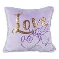 thumbnail image 3 of Disney Parks Minnie Mouse Purple Love Sequined Pillow New with Tags, 3 of 3