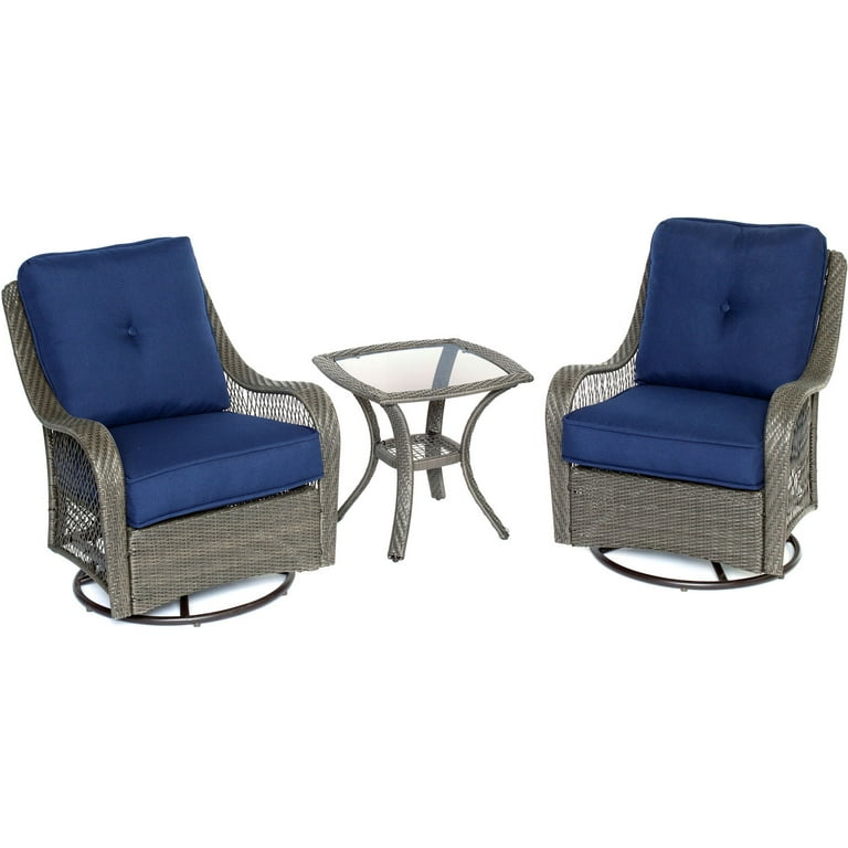 Hanover orleans 3 piece swivel rocking chat set orleans3pcsw clearance