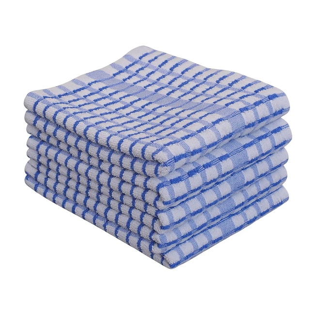 5 Trapos, Toalla de Cocina Secador, La Josefina, Ultra Absorbente 100% Algodón (Azul) La Josefina Cuadros azules