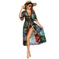 thumbnail image 2 of EKOUAER Women's Swimwear Cover Ups Sexy Open Front Beach Bikini Swimsuit Kimono Cardigan Cover Up Long Flowy Beachwear, 2 of 6