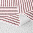 thumbnail image 5 of Castle Fairy Minimalist Arch Linework Bed Spread Queen 3pcs,Abstract Vertical Strip Texture Queen Coverlet Set,White Dusty Rose,1 Quilt and 2 Pillowcases, 5 of 7