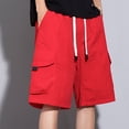 thumbnail image 4 of Hiking Shorts for Men 11 Pack Plus Size Cargo Shorts for Men, Fashion Elastic Waist Casual Shorts with Multi Pocket, Loose Hiking Sports Short Pants Red 4XL, 4 of 5