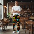 thumbnail image 5 of Men's pajama pants featuring a fun fast food graphic， soft home pajama pants， casual and comfortable loose fit pajama pants， elastic waistband， the ideal gift for birthdays and holidays., 5 of 10