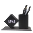 thumbnail image 1 of Portalápices Reloj Despertador Mesita De Noche Reloj Electrónico Portalápices Para El Hogar Reloj De Madera matsuzay EL014022-02, 1 of 5