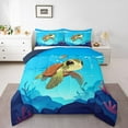 thumbnail image 2 of Erosebridal Sea Turtle Comforter Sets Queen Size, Sealife Comforters & Duvets, Ocean Marine Decor, Reversible 3 Pieces, 2 of 7
