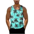 thumbnail image 4 of Taqqpue Men's Floral Tank Tops Crew Neck Sleeveless Tees Quick Dry All Over Print Casual Sport T-Shirts Hawaii Beach Vacation, 4 of 6