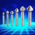 thumbnail image 3 of Round Shank Countersink Drill Bit Set, Durable Countersink, 6pcs Countersinking Plastic Aluminum Deburring Wood for Chamfering, 3 of 8