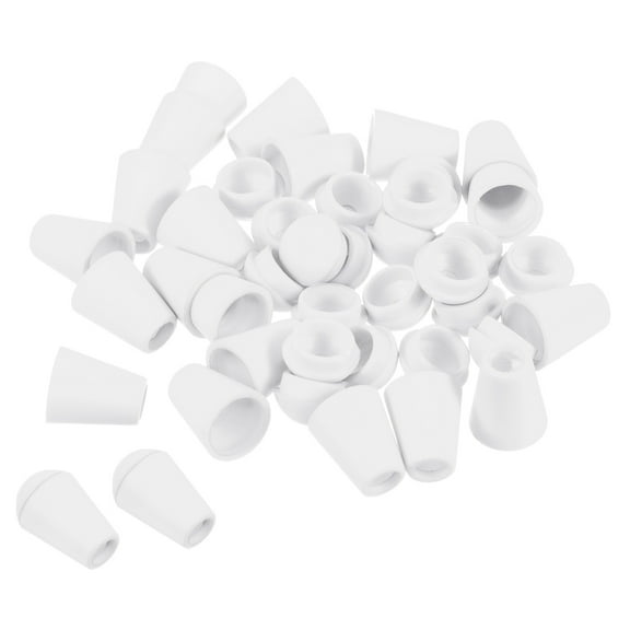 Bell End Stopper, Cord Rope Lock for Drawstring Bag, White 50 Pack