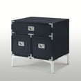 thumbnail image 5 of Linnea Dark Grey Side Table - Executive Style Lacquer Finish, Chrome Metal Leg,, 5 of 10
