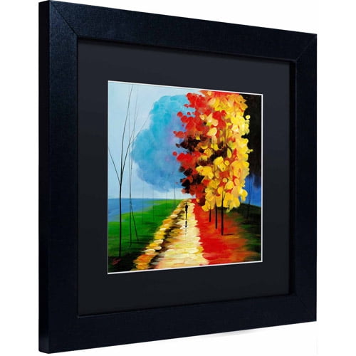 Trademark Fine Art "Walk in the Park" Canvas Art by Ricardo Tapia, Black Matte, Black Frame