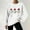 White, variant on asdoklhq Christmas Winter Sweaters for Women's Fashion Loose Casual Christmas Printed Round Neck Long Sleeve Hoodless Sweatshirt Pink M