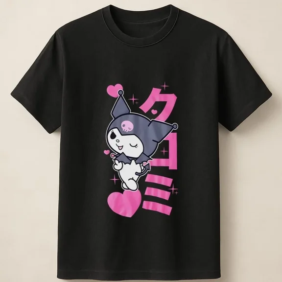 VINTAGE Kuromi Kawaii Japan Style Sparkle Mood Art Print Unisex T Shirt