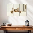 thumbnail image 2 of Elephant Stock Peeking Young Cat Wall Art - Horizontal Multi Panel Canvas - Living Room Wall Decor - Animal Multi Panel - Beige And Brown Decor - 23" x 14", 2 of 4