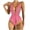 Hot Pink, variant on Levmjia Womens Halter Lace Mesh One Piece Lingerie Set Deep V Backless Floral Sleepwear Bodysuit Soft Stretch Date Nights Solid Color