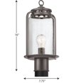 thumbnail image 2 of P6436-20-Progress Lighting-Botta - 1 Light Outdoor Post Lantern Antique Bronze Finish with Clear, 2 of 2