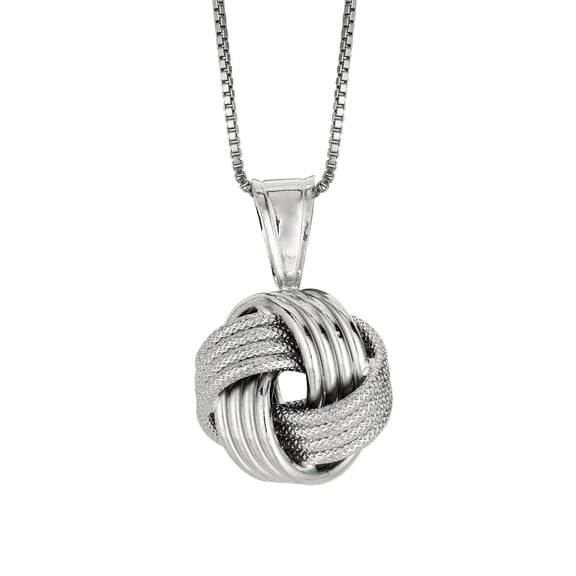 Ritastephens Sterling Silver Swirl Love Knot Charm Pendant Necklace Chain 18 Inches