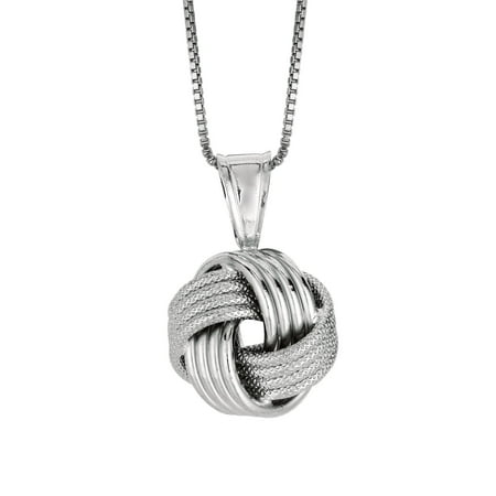 Ritastephens Sterling Silver Swirl Love Knot Charm Pendant Necklace Chain 18 Inches