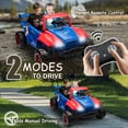 thumbnail image 3 of Track Seven 24V 2-Seater Ride on Car, Kids Electric Car with Remote Control, 20.4" Extra Width Seat, Bluetooth, Power Display, 24V Ride on Truck for Boys Girls Age 3+, Max Speed 6.21 mph, Blue, 3 of 8
