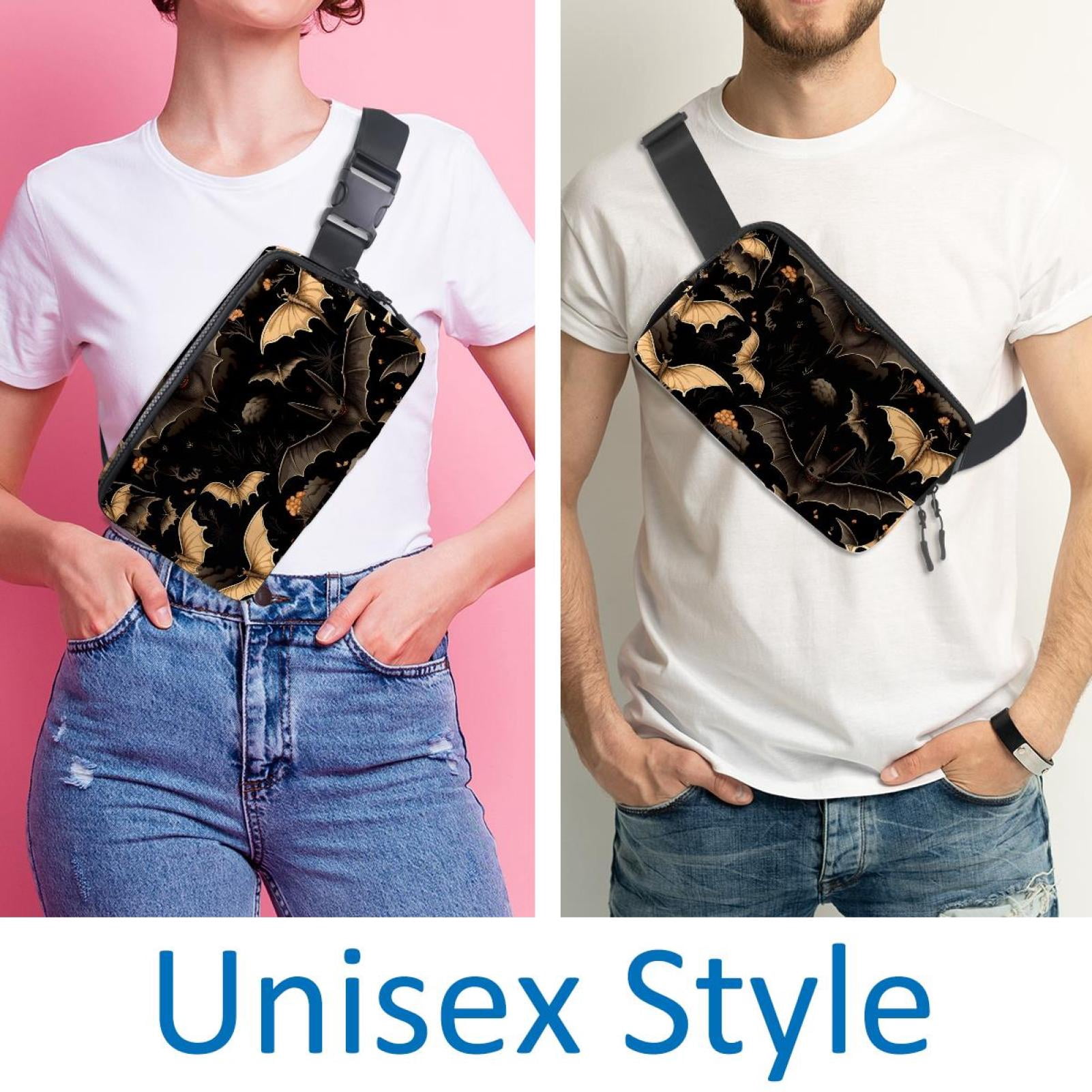 Halloween bats Sling Bag Waist Pack Fanny Pack with Extension Strap Lightweight Adjustable Unisex