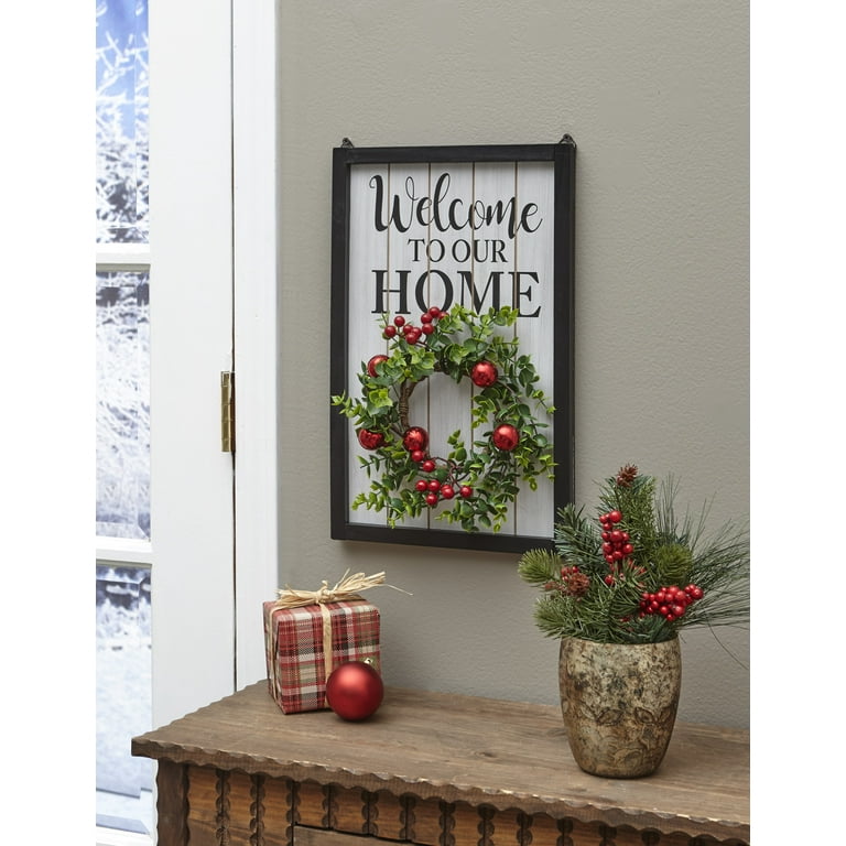 Home sign 2024 with wreath