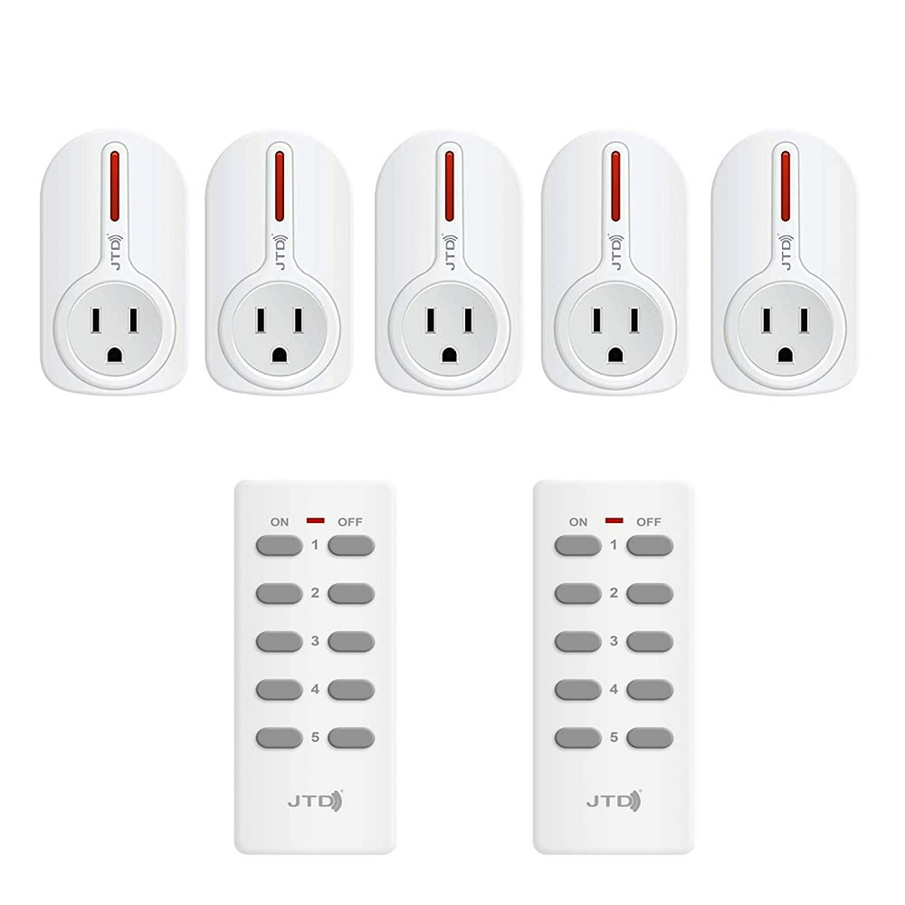 JTD ® 5 Pack Remote Control Outlet Switch 2nd Generation Energy Saving
