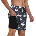 thumbnail image 2 of Balery Swan And Flowers1 Mens Swim Trunks Swim Shorts for Men Quick Dry Inseam Beach Shorts with Compression Liner Pocket-Medium, 2 of 9