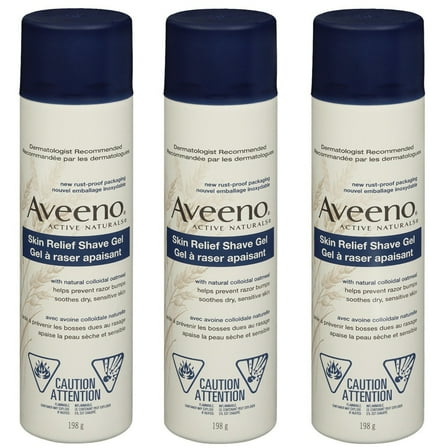 3 Pack Aveeno Therapeutic Shave Gel with Natural Colloidal Oatmeal 7 oz Each