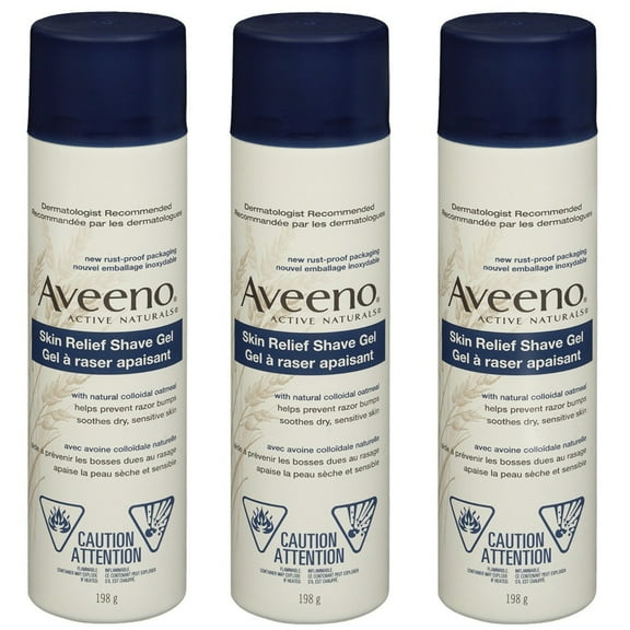 3 Pack Aveeno Therapeutic Shave Gel with Natural Colloidal Oatmeal 7 oz Each