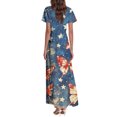 thumbnail image 5 of Summer Dresses for Women 2026 American Flag Print 4Th of July Dress Elegant Short Sleeve Flowy Beach Boho Dress, 5 of 5