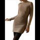 thumbnail image 3 of Vestido Corto Ajustado Básico de Punto de Larga para Mujer, de Otoño, para Fiesta, Cóctel o Noche Caqui L, 3 of 8