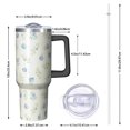 thumbnail image 2 of 40oz Pioneer Flower Floral Print Pattern Insulated Tumbler with Handle, BPA-Free Leak Proof Lid and Straws, Double Wall Vacuum, Hot 12h/Cold 34h, 2 of 6
