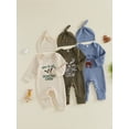 thumbnail image 3 of RUINIXCW Newborn Baby Boy Hospital Coming Home Outfit Waffled Romper Infant Baby Boys Fall Winter Duck Hunting Clothes Mallard Embroidery Long Sleeve Jumpsuit Hat Set, 3 of 9