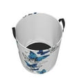 thumbnail image 3 of Goofa Blue Flying Butterflies Printed Circular Hamper,Laundry Basket with Handles,Storage Baskets Foldable,Large Capacity Laundry Hamper-Medium, 3 of 8