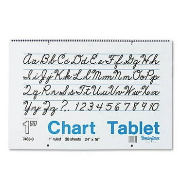 Pacon Chart Tablet, 1" Ruled, 24" x 16", White, 30 Sheets