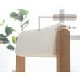 thumbnail image 4 of Guyou Farmhouse Dining Chair Set of 2, Linen Upholstered Kitchen Chair with Adjustable Back, Wooden Armless Accent Side Chair, Beige, 4 of 7