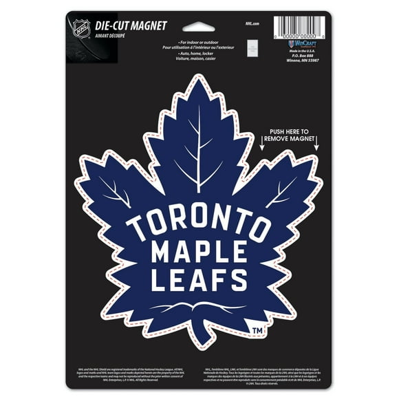 Aimant découpé avec logo des Maple Leafs de Toronto 6,25" x 9"
