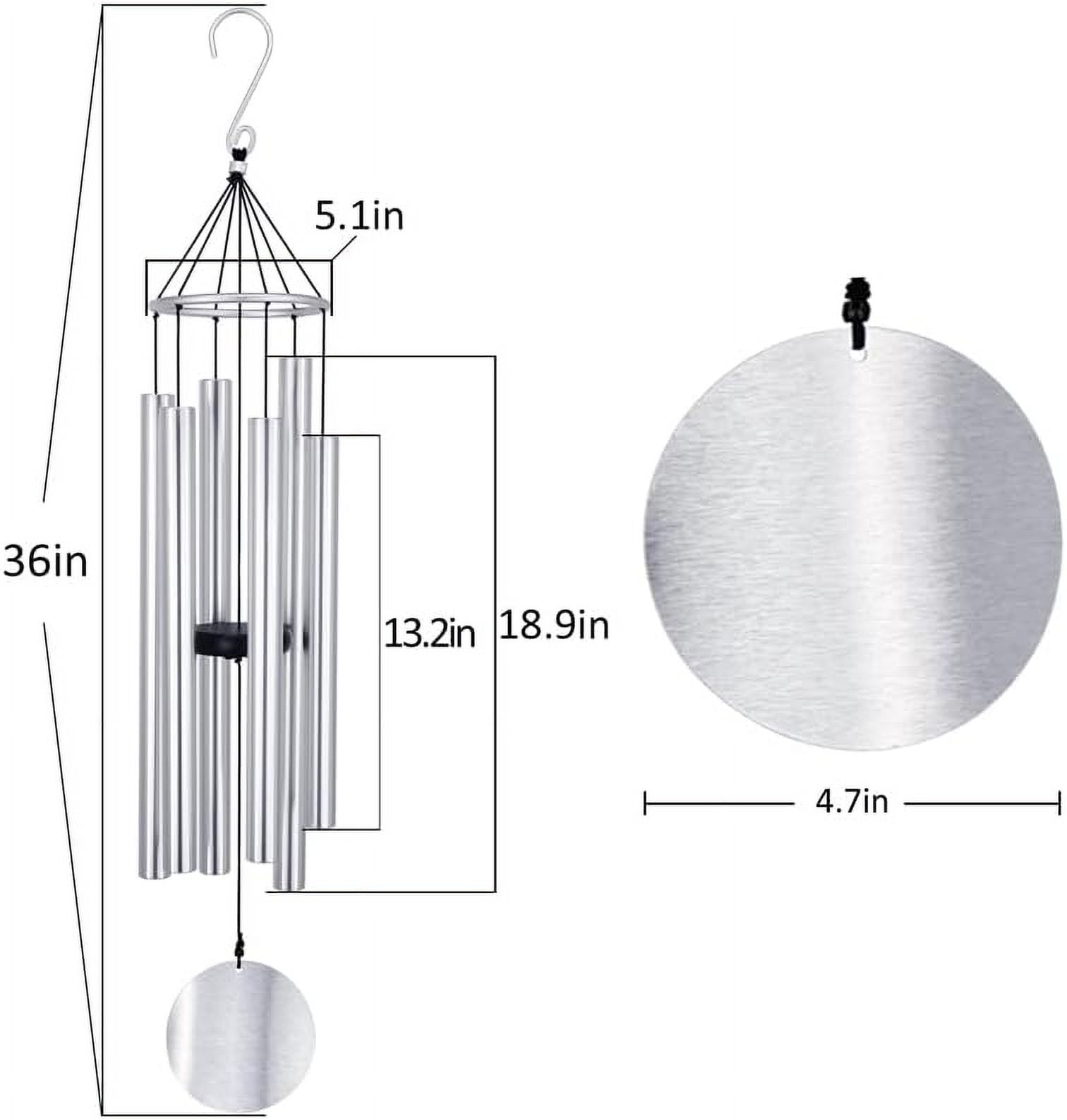 ASTARIN Premium 36-Inch Deep Tone Wind Chimes with 6 Metal Tubes - Elegant Memorial Chime for Mom, for Housewarming and Christmas Rose Gold