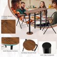 3Piece Bar Table Set Counter Height Dining Table & 2 Foldable Chairs