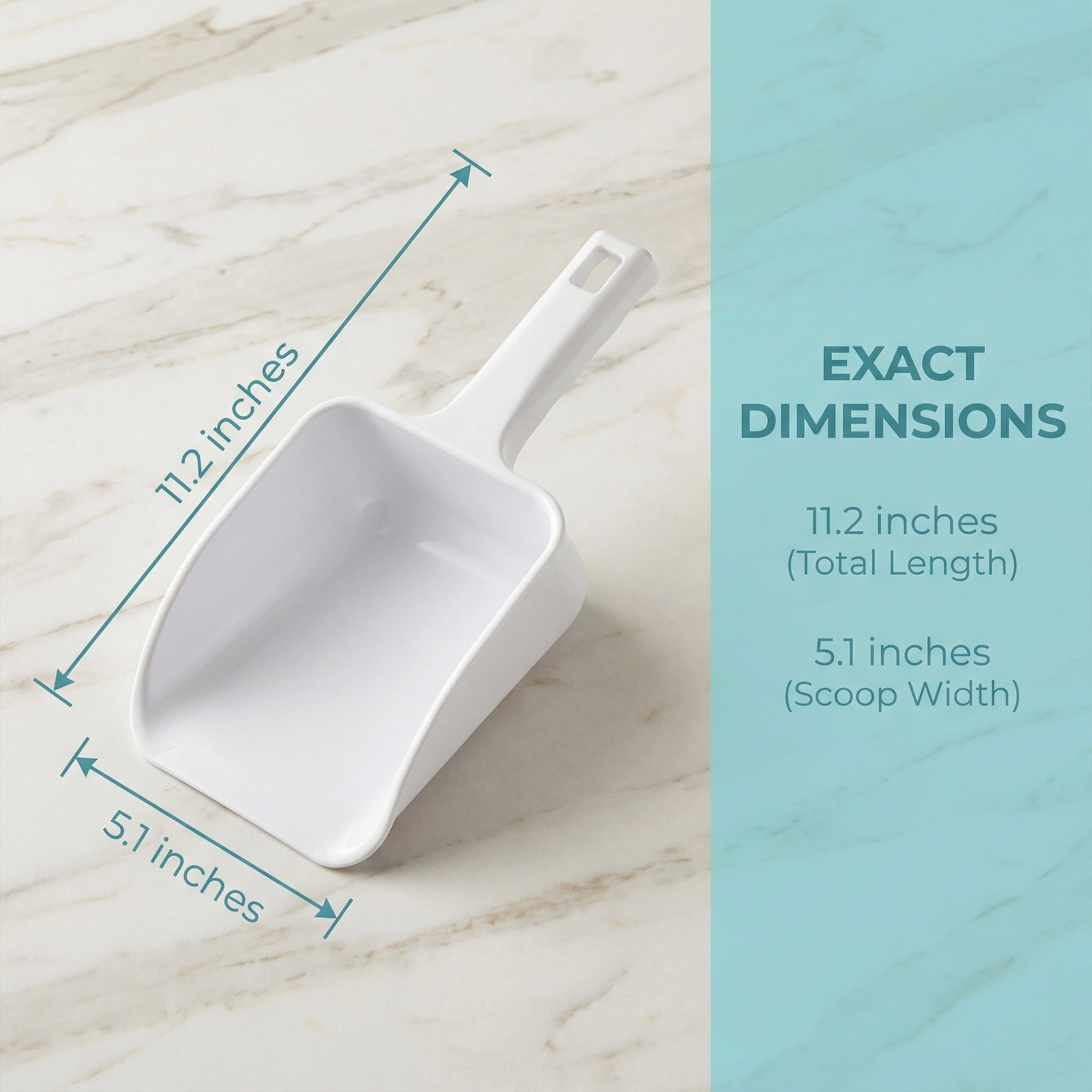 Unique Bargains Easy Clean Plastic Kitchen Use Ice Scoop White-1PCS 11.2*5.1inch