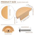 thumbnail image 3 of Pomos de tocador de madera Bmgop, 6 unidades, 5 cm, madera de haya en forma de media luna, 3 of 4