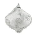 thumbnail image 3 of Northlight 3ct Beaded Snowflake Shatterproof Christmas Onion Ornament Set 3" - White/Silver, 3 of 3