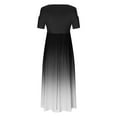 thumbnail image 4 of Summer Saving Wycnly Summer Dresses for Women Beach Party Empire Waist Swing Pocket Cold Shoulder Maxi Dresses Short Sleeve Crewneck Gradient Long Sun Dress Black L Up to 65% off, 4 of 4