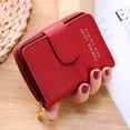 thumbnail image 4 of LEEYNEER Black New Women‘S Wallet Short Solid Color Card Holder Wallet Button Zipper Coin Purse, 4 of 6