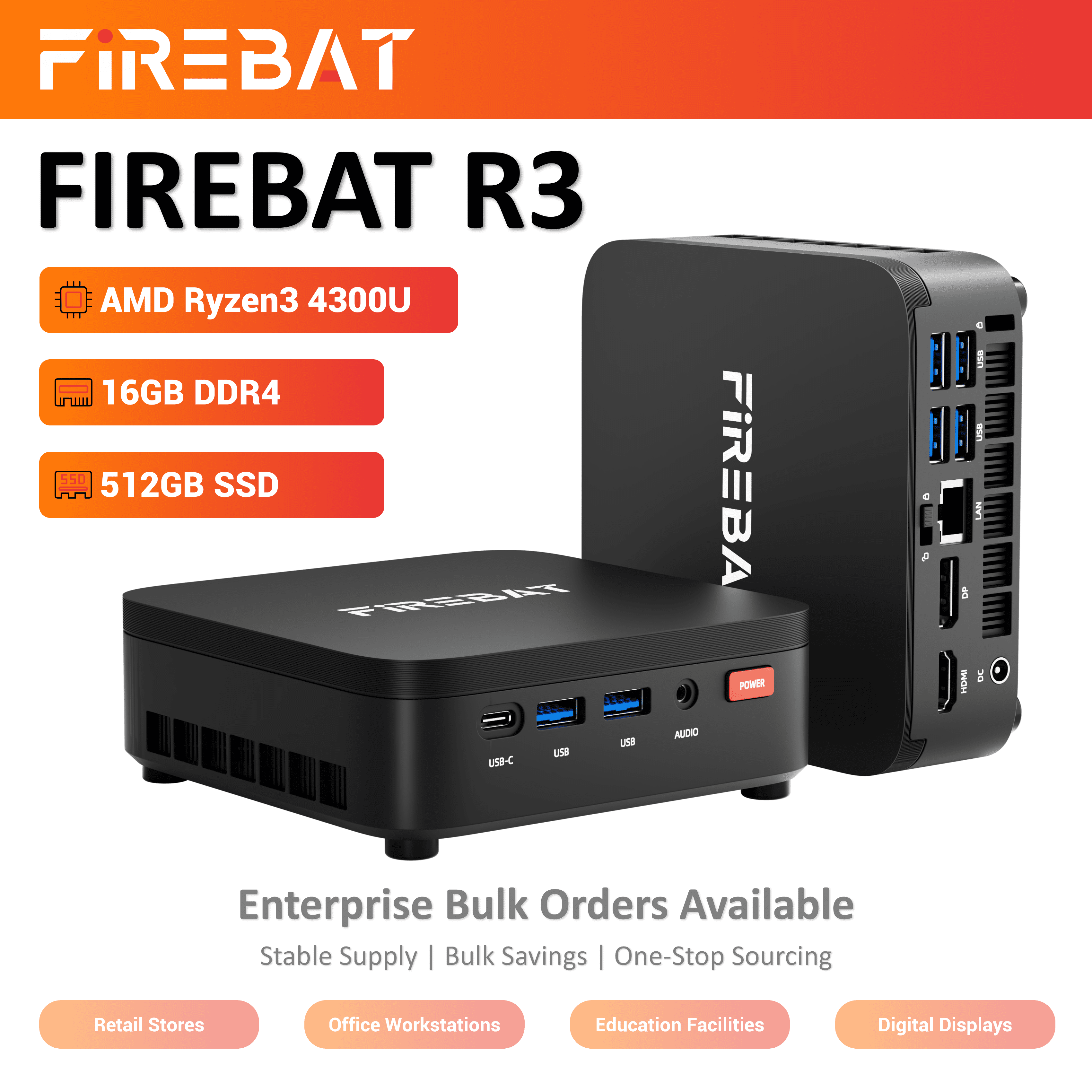 GMKtec, Mini PC, 16GB RAM, 512GB SSD, Triple 4K Display - Walmart.com