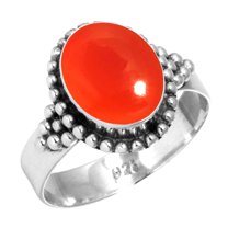 Natural Carnelian Women Jewelry 925 Sterling Silver Ring