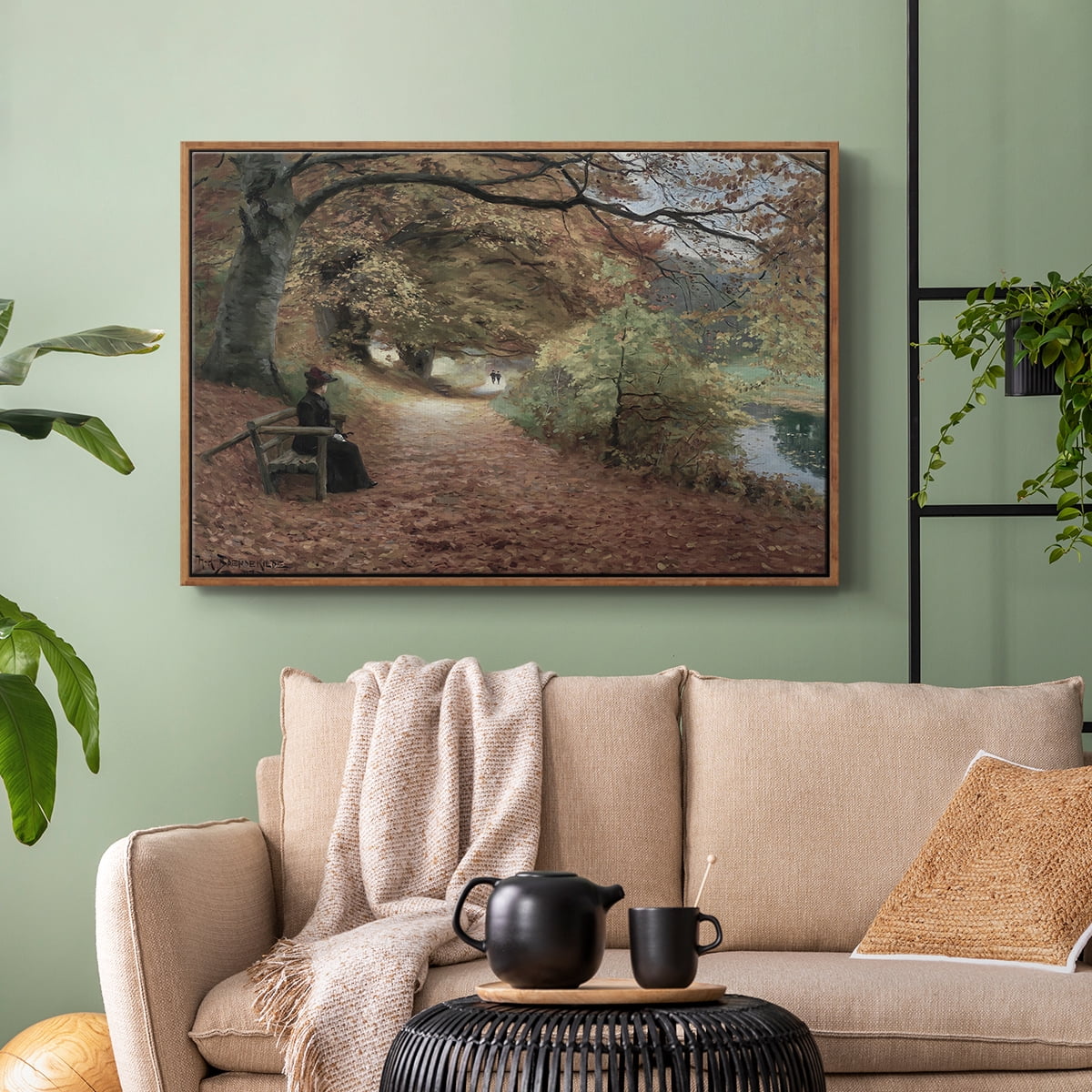 Vintage Landscape-CCCXXII By Wexford Home Framed in Walnut Wood Gallery Wrapped Canvas 17 in. x 25 in.